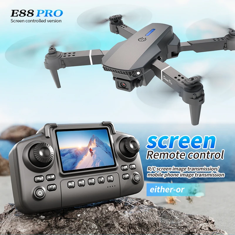 Drone Rc Land - Profissional e88 pro drone com tela