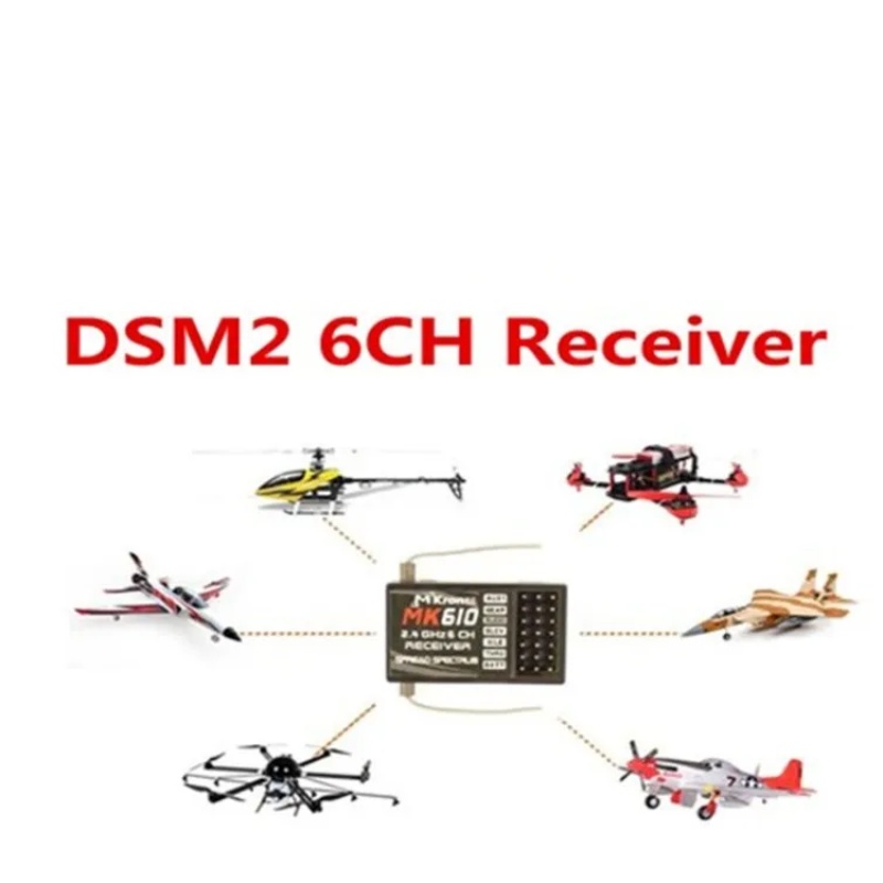 DSM2 MK610 AR6100 2.4G 6CH RC  - Drone Rc Controller And Receiver avaliação e preço
