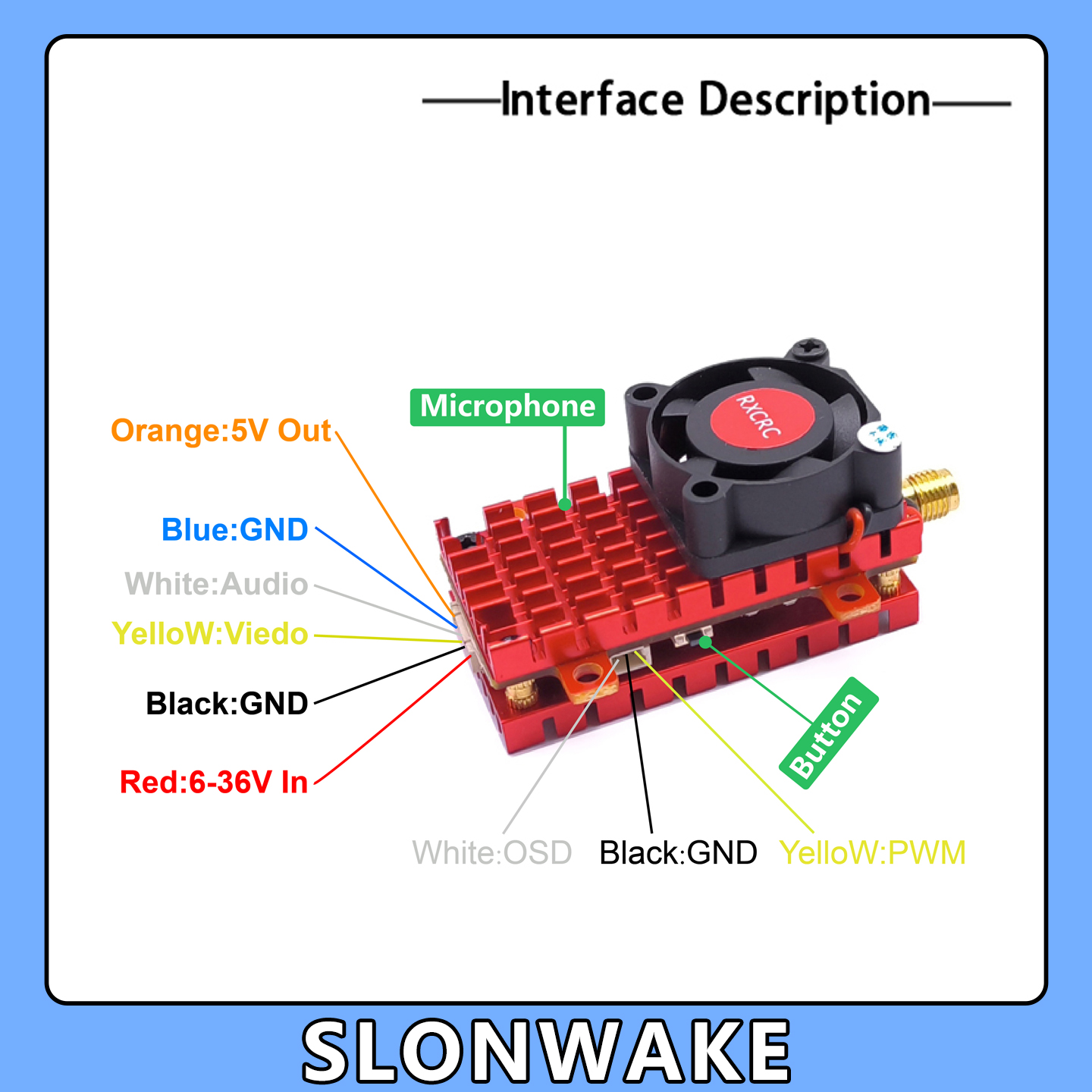 SLONWAKE 5.8G 2W VTX FPV 1800T - Drone Rc Explorer avaliação e preço