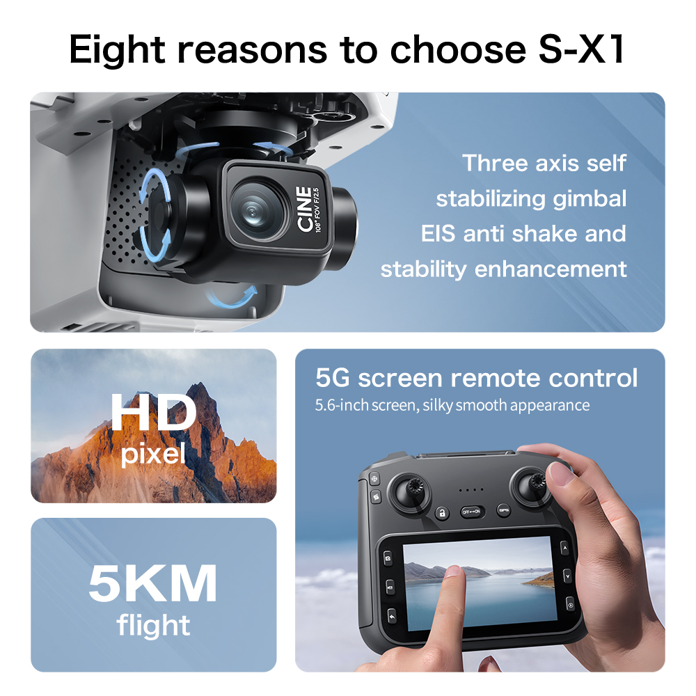 Drone Lenovo S-X1 8K HD Profis - Drone Rc Land avaliação e preço