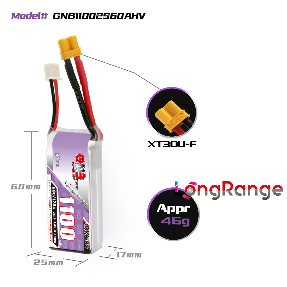 Gbn 1100mah 2S 3S 4S 6S 60c/12 - Dron Rc Quadcopter avaliação e preço